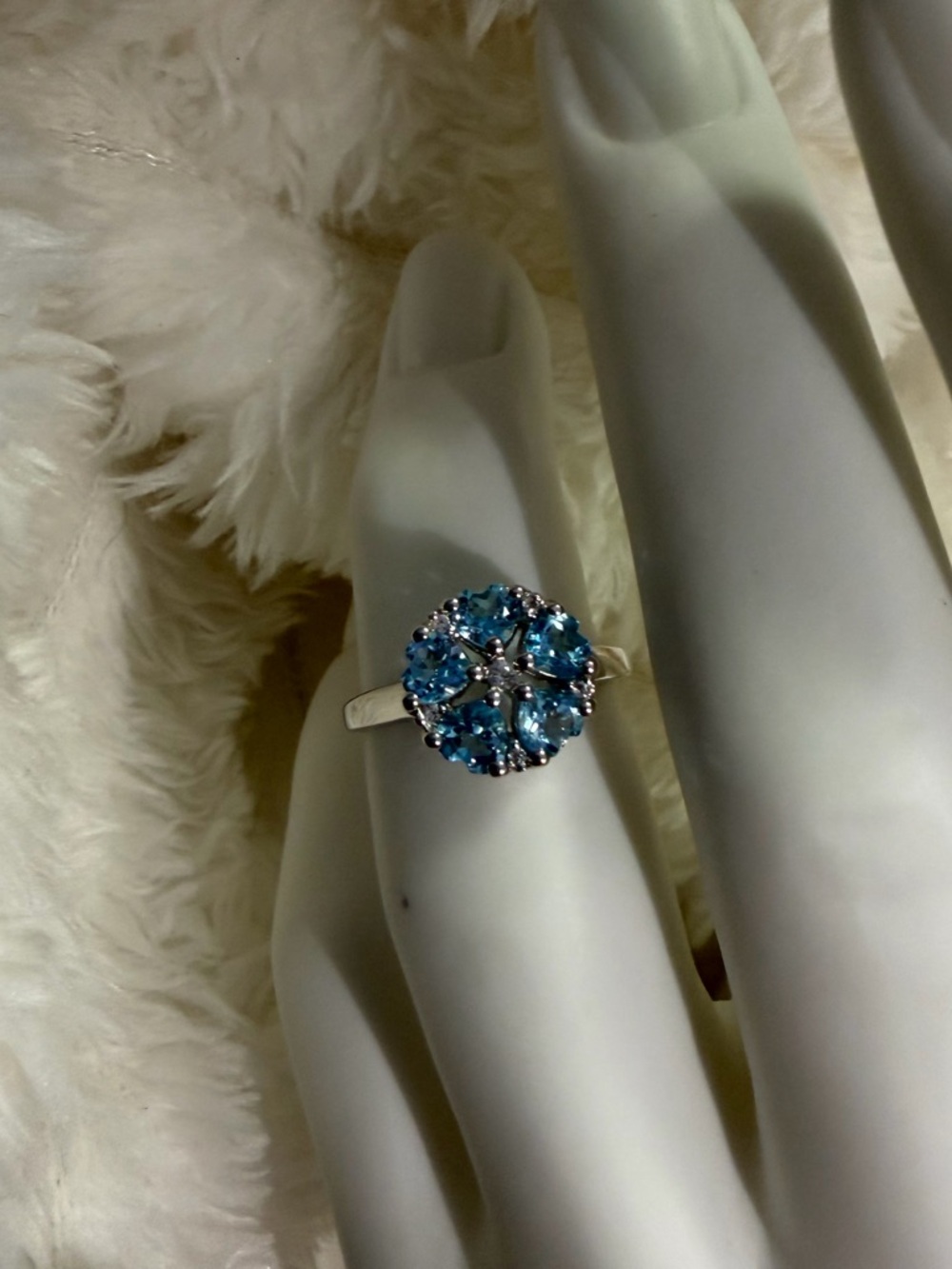 Genuine Blue Topaz Ring Size 6